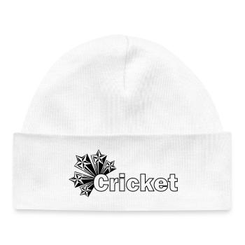 Texte de cricket avec des étoiles - Bonnet bébé bio - blanc - Devant