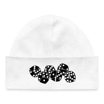 Six dés les uns à côté des autres - Bonnet bébé bio - blanc - Devant