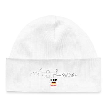 Bold German Flag Typography - Baby Organic Beanie - white - Front