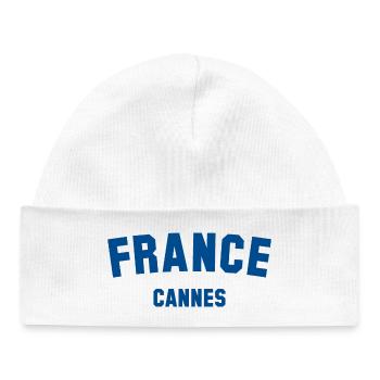 CANNES France Frankreich - Baby Organic Beanie - white - Front