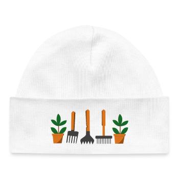 Outils de jardin et plantes - Bonnet bébé bio - blanc - Devant
