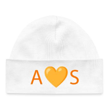 Forme de cœur audacieuse avec motif de lettrage - Bonnet bébé bio - blanc - Devant