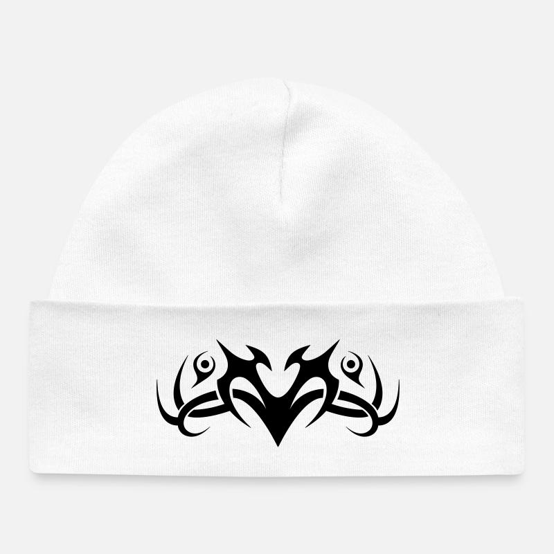 Tribal 8 par Helfspawn - Bonnet bébé bio - blanc