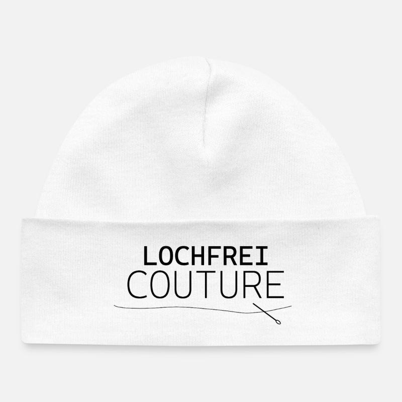 Holeless Couture – Funny Statement Design - Baby Organic Beanie - white