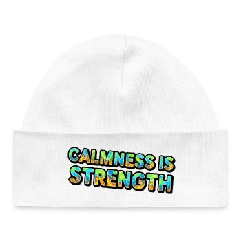 Le calme est la force Tie-Dye - Bonnet bébé bio - blanc - Devant