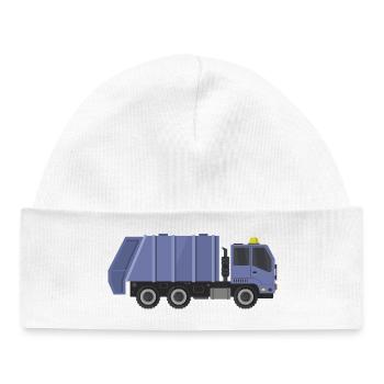 Garbage truck - Baby Organic Beanie - white - Front