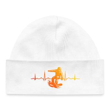 Characterful snowboard design - Baby Organic Beanie - white - Front