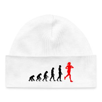 EVOLUTION RUNNERIN POWER! JOGGERIN LÄUFERIN FIT - Baby Organic Mütze - Weiß - Vorne