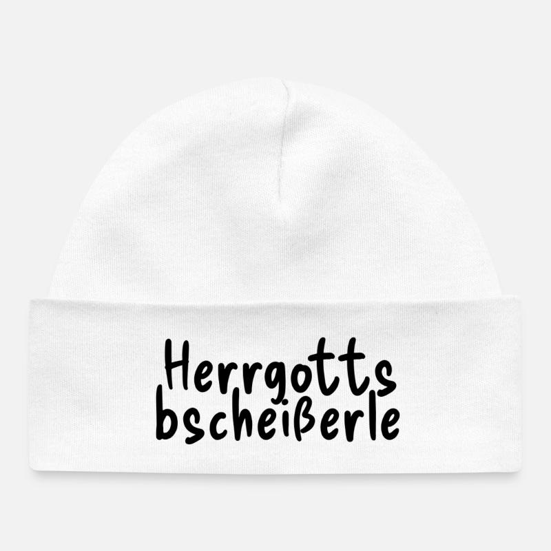 Herrgottsbscheißerle - Baby Organic Mütze - Weiß