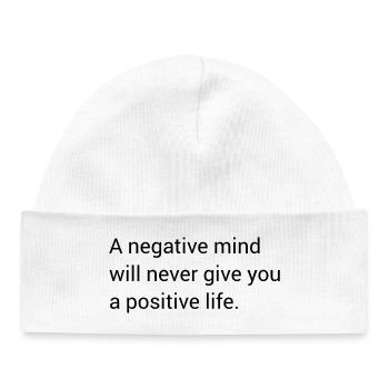 Dicton motivationnel anglais - Bonnet bébé bio - blanc - Devant