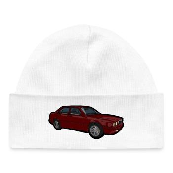 Red Car Illustration Retro Look - Baby Organic Beanie - white - Front