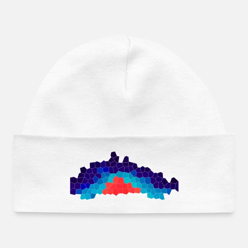 Mosaïque de noyau thermique - Bonnet bébé bio - blanc