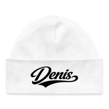 Denis name first last family gifts  - Baby Organic Beanie - white - Front