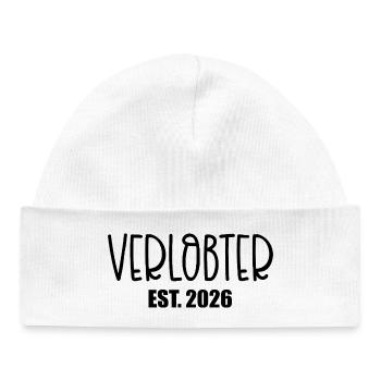Engagement Fiancé 2026 - Baby Organic Beanie - white - Front