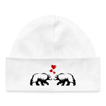 Bear Love - Baby Organic Beanie - white - Front