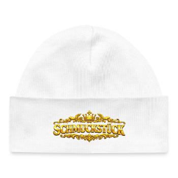 Golden Masterpiece Typography Schmuckstück german  - Baby Organic Beanie - white - Front