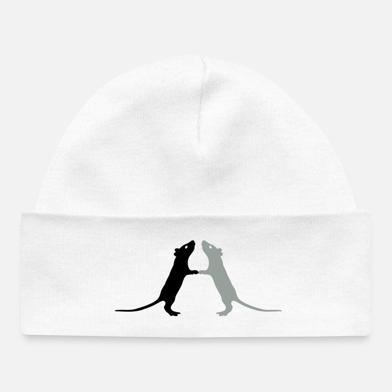 Rats - Bonnet bébé bio - blanc