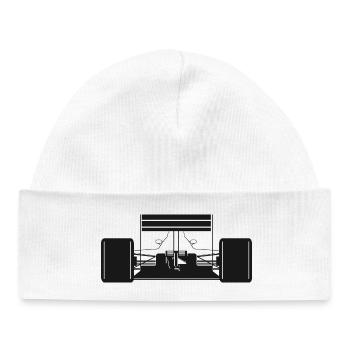 Voiture de formule arrière Voitures de course Symbole de course - Bonnet bébé bio - blanc - Devant