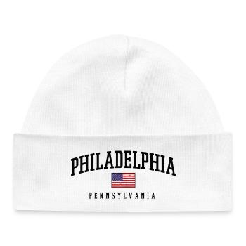 Philadelphia Pennsylvania Vintage Flag - Baby Organic Beanie - white - Front