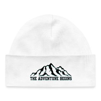 The Adventure Begins - Baby Organic Beanie - white - Front