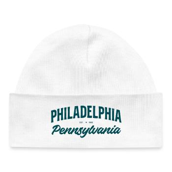 Philadelphia Script Pennsylvania - Baby Organic Mütze - Weiß - Vorne