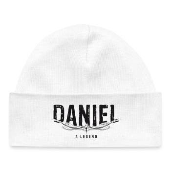 DANIEL A LEGEND verziert - Baby Organic Mütze - Weiß - Vorne
