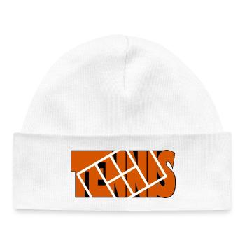 Tennis Orange Cadre Grille Dynamique - Bonnet bébé bio - blanc - Devant