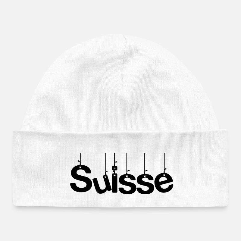 SUISSE. PAYS. GENEVE. HUMOUR. DRAPEAU - Bonnet bébé bio - blanc