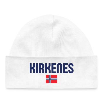 KIRKENES Norway Flag - Baby Organic Beanie - white - Front