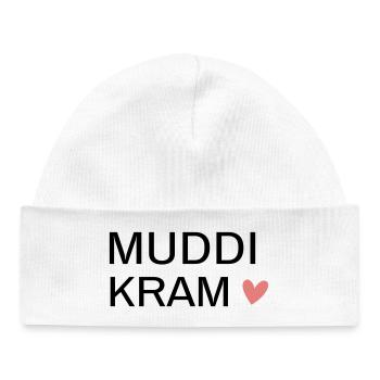 MUDDi KRAM! Personalisierbar - Baby Organic Mütze - Weiß - Vorne