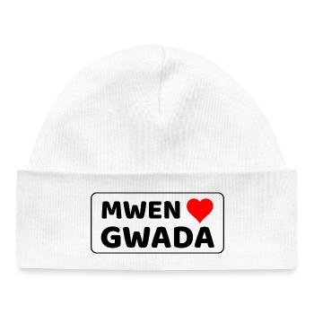 Mwen enmé gwada - I love Guadeloupe - Baby Organic Beanie - white - Front