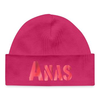 Anas Name Rot text - Baby Organic Mütze - Weiß - Vorne