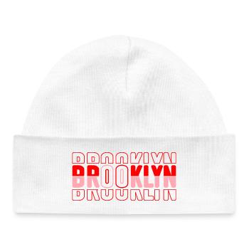 Brooklyn Neon Block Pattern - Baby Organic Beanie - white - Front