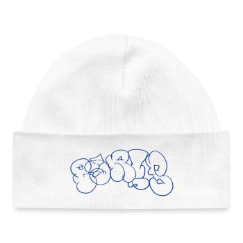 Blue graffiti lettering in Paris style - Baby Organic Beanie - white - Front