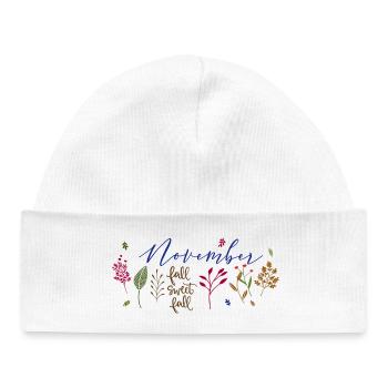 November Herbstzauber  - Baby Organic Mütze - Weiß - Vorne