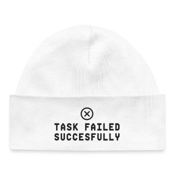 Task Failed Successfully IT Paradoxon - Baby Organic Beanie - white - Front