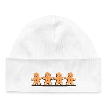 Gingerbread Quartet Holiday Charm - Baby Organic Mütze - Weiß - Vorne