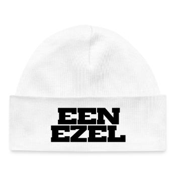 A VERY Geometric Block Typography - Baby Organic Beanie - white - Front