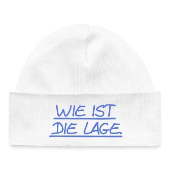 Wie ist die Lage? - Baby Organic Mütze - Weiß - Vorne