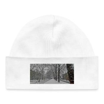 Winterallee im Schneefall - Baby Organic Mütze - Weiß - Vorne