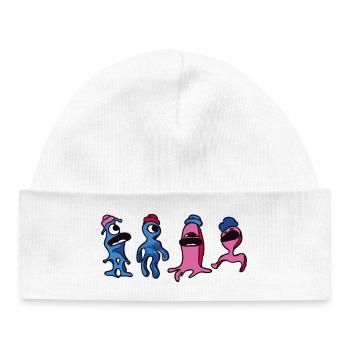 Bunte Aliens - Horst, Björn, Philip und Peter - Baby Organic Mütze - Weiß - Vorne