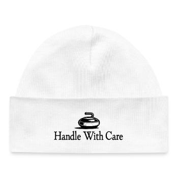 Handle With Care Curling Eissport Witzig - Baby Organic Beanie - white - Front