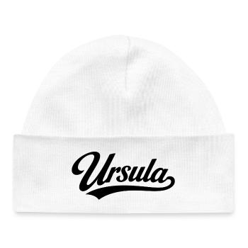 Ursula name first last family - Baby Organic Beanie - white - Front