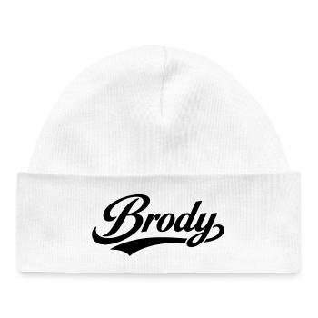 Brody name first last family - Baby Organic Beanie - white - Front