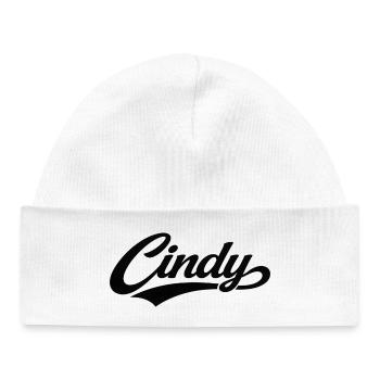 Cindy name first last family gifts - Baby Organic Beanie - white - Front