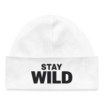 Déclaration de liberté d’aventure STAY WILD - Bonnet bébé bio - blanc - Devant