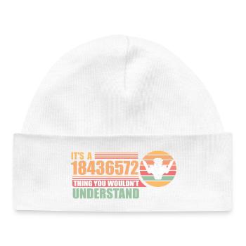 18436572 - V8 Engine Car Enthusiasts Mechanics - Baby Organic Beanie - white - Front