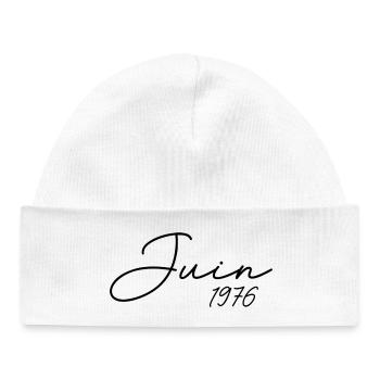 1976 Birthday June 1976 Gift June 1976 - Baby Organic Beanie - white - Front