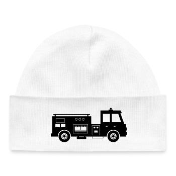 Camion de pompiers - Bonnet bébé bio - blanc - Devant