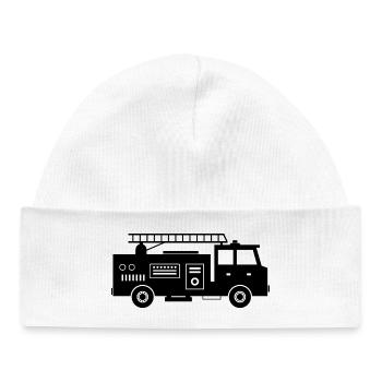 Camion de pompiers - Bonnet bébé bio - blanc - Devant